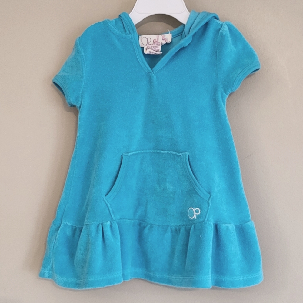 OP turquoise terry hooded coverup